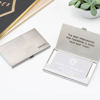 Personalised Polished Or Brushed Business Card Holder, 2 of 4