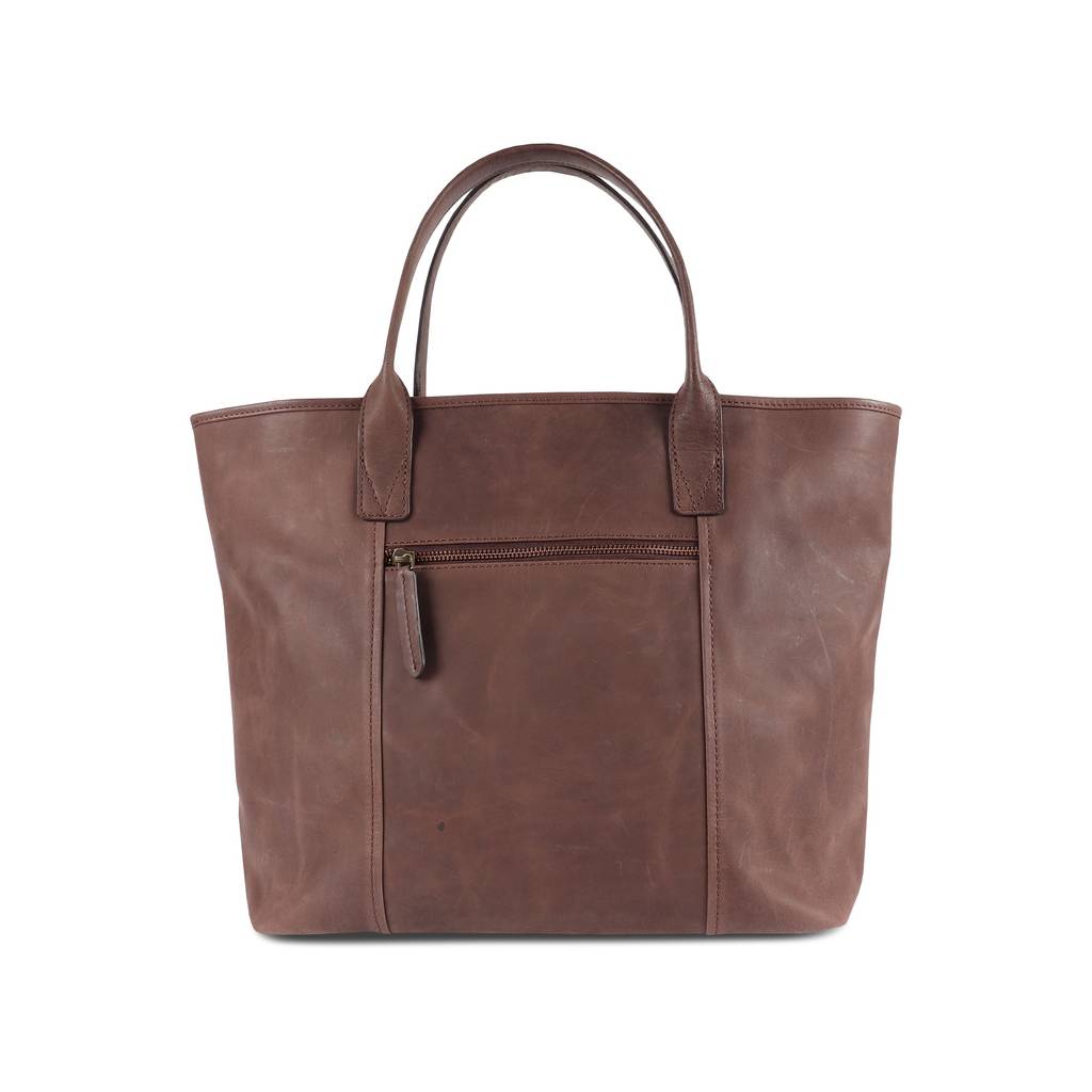 Warwick Leather Structured Slip Pocket Tote With Tassel By The Leather ...