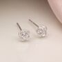 Sterling Silver Rose Flower Stud Earrings, thumbnail 2 of 8