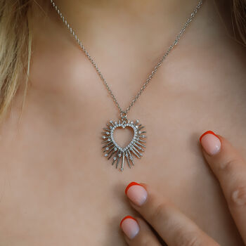 Cher Starburst Heart Pendant Necklace, 11 of 11