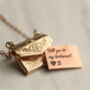 Personalized Engraved Gold Envelope Locket Necklace, thumbnail 3 of 10