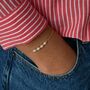 14k Gold Plated Freshwater Rice Pearl Charm Bracelet, thumbnail 1 of 6