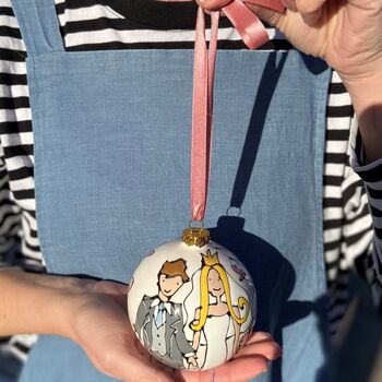 Personalised Hanging Bauble Wedding Gift Decoration, 3 of 4