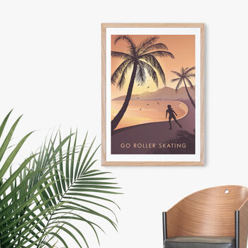 Go Roller Skating Travel Poster Art Print, 4 of 8