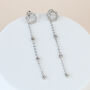 Crystal Circle Chain Dangle Stud Earrings, thumbnail 1 of 2