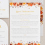 Burnt Orange Floral Wedding Invitation Set, thumbnail 9 of 9