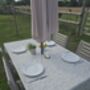 Olive Drift Outdoor Tablecloth With Parasol Hole, thumbnail 4 of 6