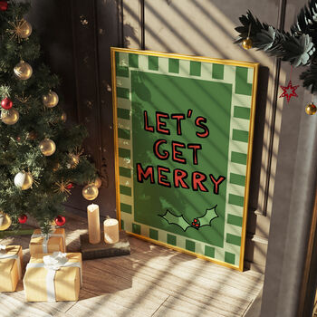 Let's Get Merry Christmas Festive Print, 5 of 9