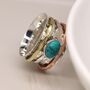 Personalised Sterling Silver Turquoise Spin Ring, thumbnail 3 of 9