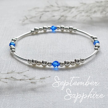 Sterling Silver And Crystal Birthstone Bracelet, 7 of 10