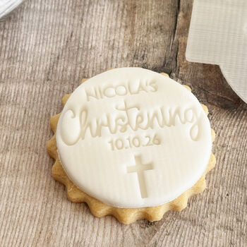 Personalised Cross Design Christening Icing Embosser, 7 of 8