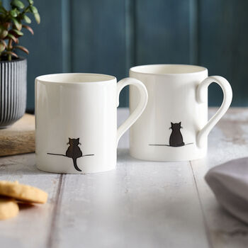 Crouching Cat Mug, Fine Bone China, 4 of 6