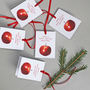 Christmas Gift Tags With Red Apple Illustration, thumbnail 2 of 4