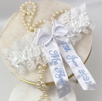 Personalised Bridal Bow Garter, 3 of 6
