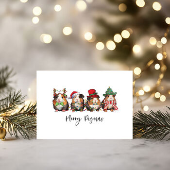 Funny Guinea Pig Christmas Card Pack, 2 of 2