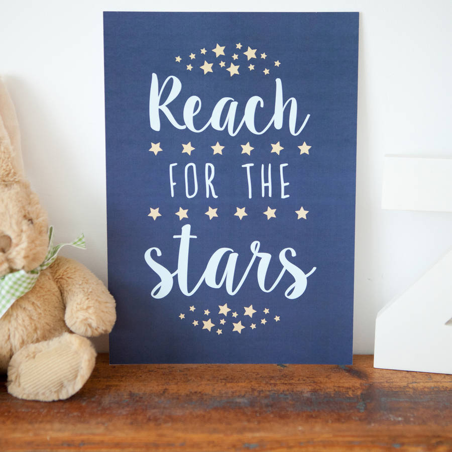 'Reach For The Stars' Inspirational Print By Bird&Bloom ...