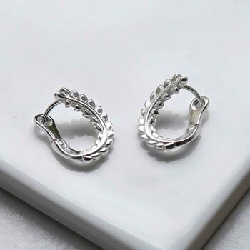 Sterling Silver Laurel Hoops, 2 of 6