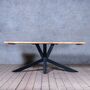 Temple Solid Oak Wood Dining Table, thumbnail 3 of 6