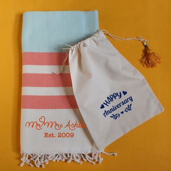 Personalised Cotton Throw Shawl Towel, Gift Set For Friends, 6 of 11