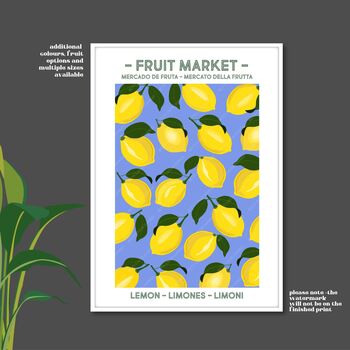Lemons Fruit Market Poster, 3 of 4