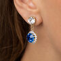 Royal Blue Swarovski Crystal Snow Drop Earrings, thumbnail 1 of 6