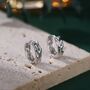 Sterling Silver Foil Textured Thick Hoop Earrings, thumbnail 1 of 10