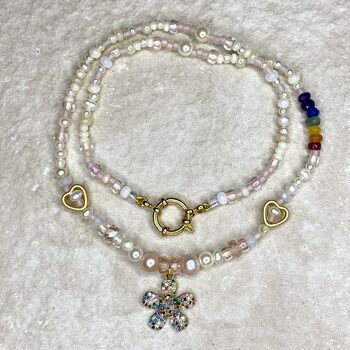Pearl Daisy And Rainbow Necklace, 4 of 12