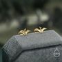 Extra Tiny Pterosaurs Flying Dinosaur Internally Threaded Flat Back Earrings In Sterling Silver, thumbnail 4 of 10