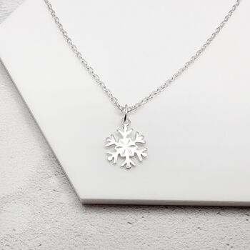 Ms Snowflake Necklace Sterling Silver, 3 of 6
