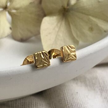 Small Square Textured Studs, 9 of 12
