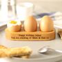 Personalised Triple Egg Cup In Solid Oak, thumbnail 2 of 6