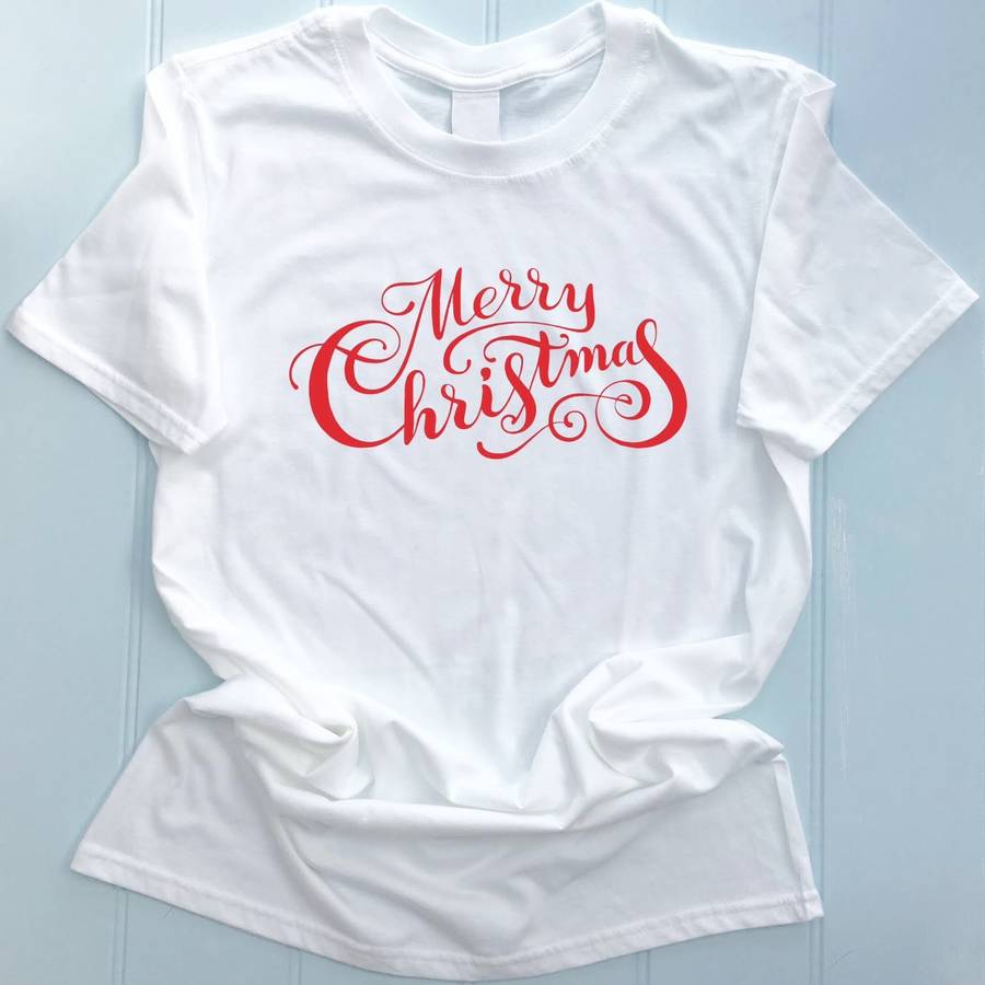 Merry Christmas Adult T Shirt Assorted Colours, 1 of 3