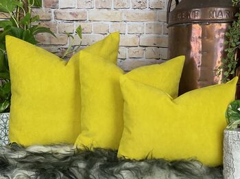 Sunshine Yellow Velvet Cushion, 10 of 12