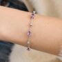 Lavender Amethyst Bracelet In Sterling Silver And Gold, thumbnail 6 of 12