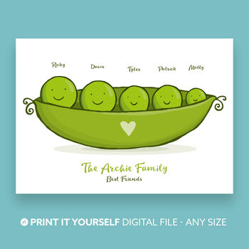 Print At Home Digital 'Peas In A Pod Family Print', 2 of 6