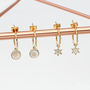 Gold Plated And Mother Of Pearl Charm Hoop Earrings, thumbnail 2 of 7