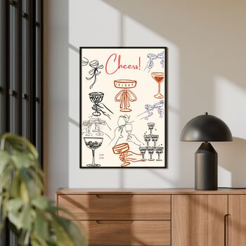 A4 Script Print, Cheers With Glasses, 3 of 5