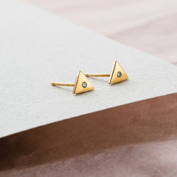 Diamond Geometric Stud Earrings, 2 of 6
