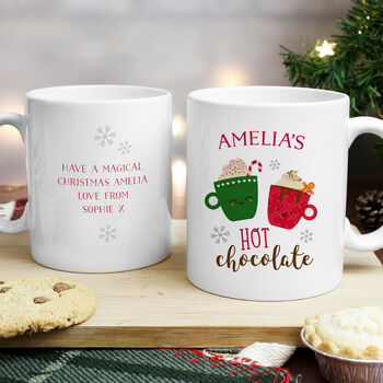 Personalised Cute Christmas Hot Chocolate Mug, 3 of 4