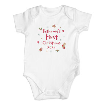 Personalised First Christmas Baby Vest, 3 of 3