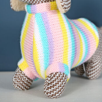 Pastel Dachshund Sausage Dog Rattle And Bag, 3 of 4