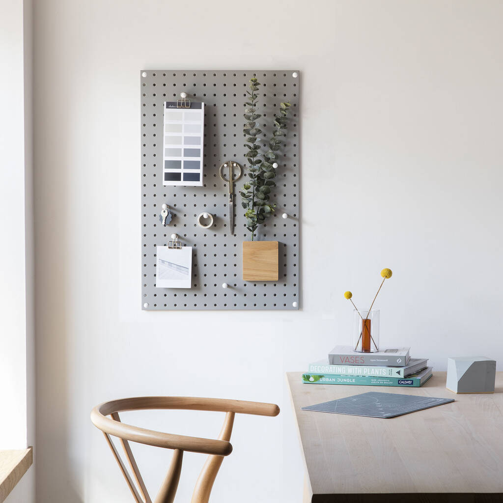 Grey Pegboard With Wooden Pegs, Medium By Block Design ...