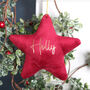 Personalised Velvet Star Christmas Tree Decoration, thumbnail 3 of 3