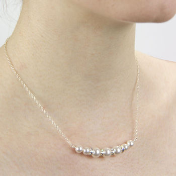 Graduated Pearl Necklace Made With Swarovski Pearls, 3 of 12