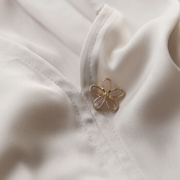Gold Or Silver Colour Flower Modest Pin, 2 of 12