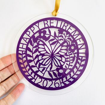 Happy Retirement Sun Catcher, 5 of 12