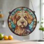 Labradoodle Stained Glass Effect Suncatcher, thumbnail 5 of 6