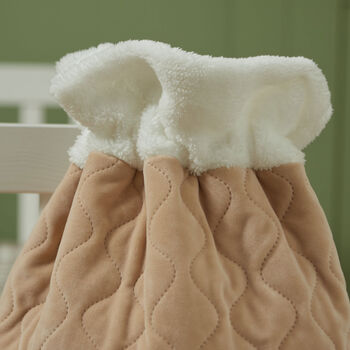 Personalised Oatmeal Velvet Initial Gift Sack, 3 of 4