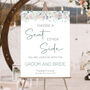 Wedding Choose A Seat Sign Pink, Blue White Florals, thumbnail 2 of 5