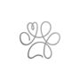 Paw Print Outline Steel Garden Sculpture, thumbnail 2 of 3